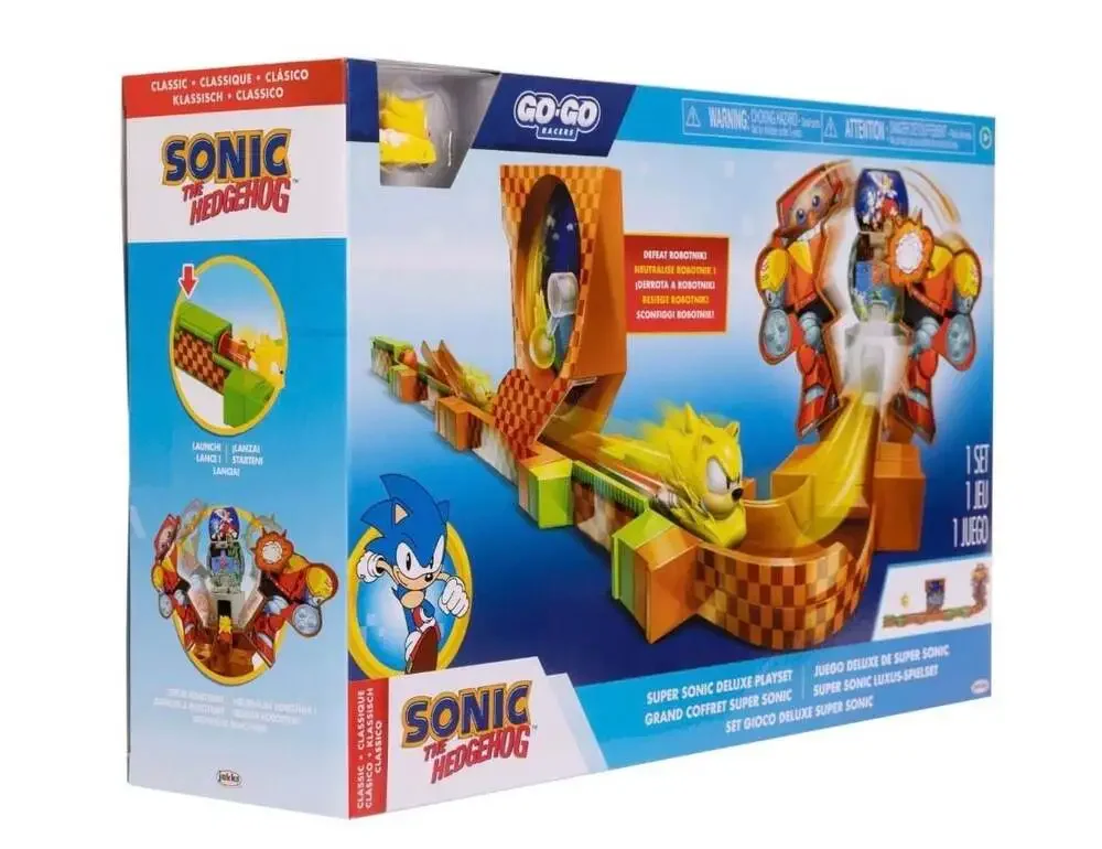 Jakks Pacific Sonic the Hedgehog Go-Go Racers Super Sonic Deluxe Playset‎